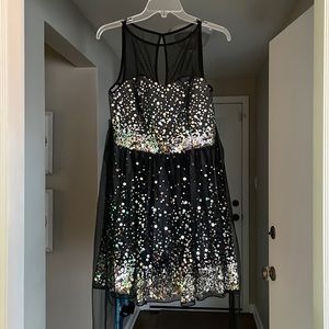 Black sequin mini dress